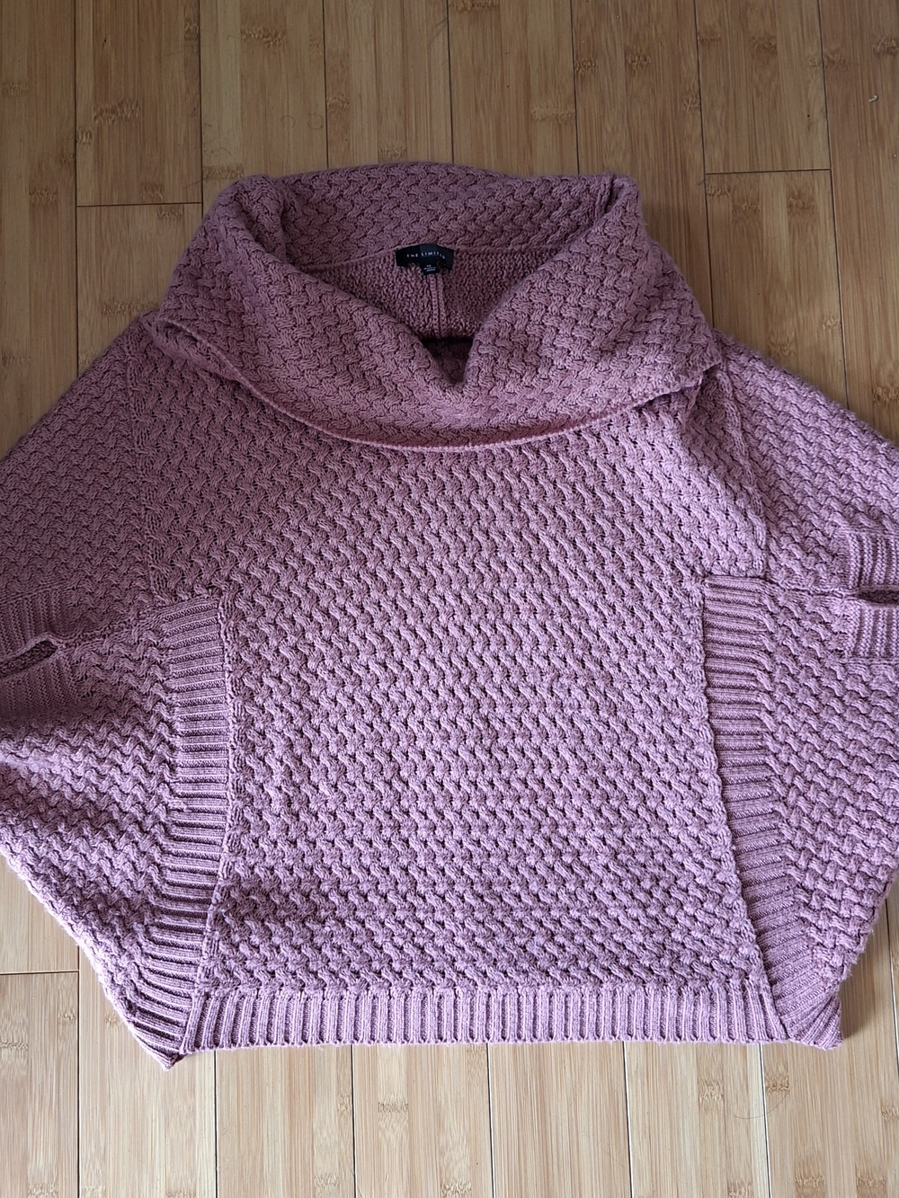 The Limited Dusty Rose Cowl Neck Knit Sweater/Poncho, Size M